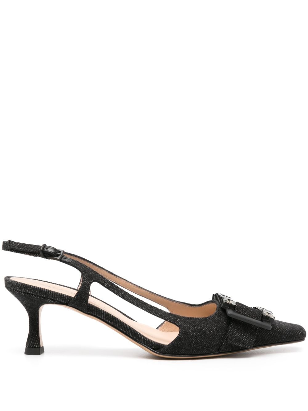 Roberto Festa Atena denim slingback pumps - Black von Roberto Festa