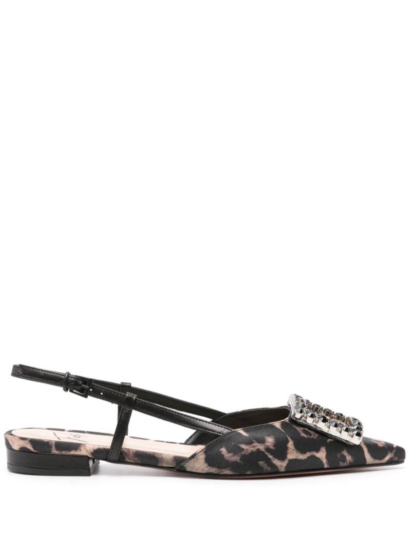 Roberto Festa Lavanda leopard-print satin pumps - Black von Roberto Festa