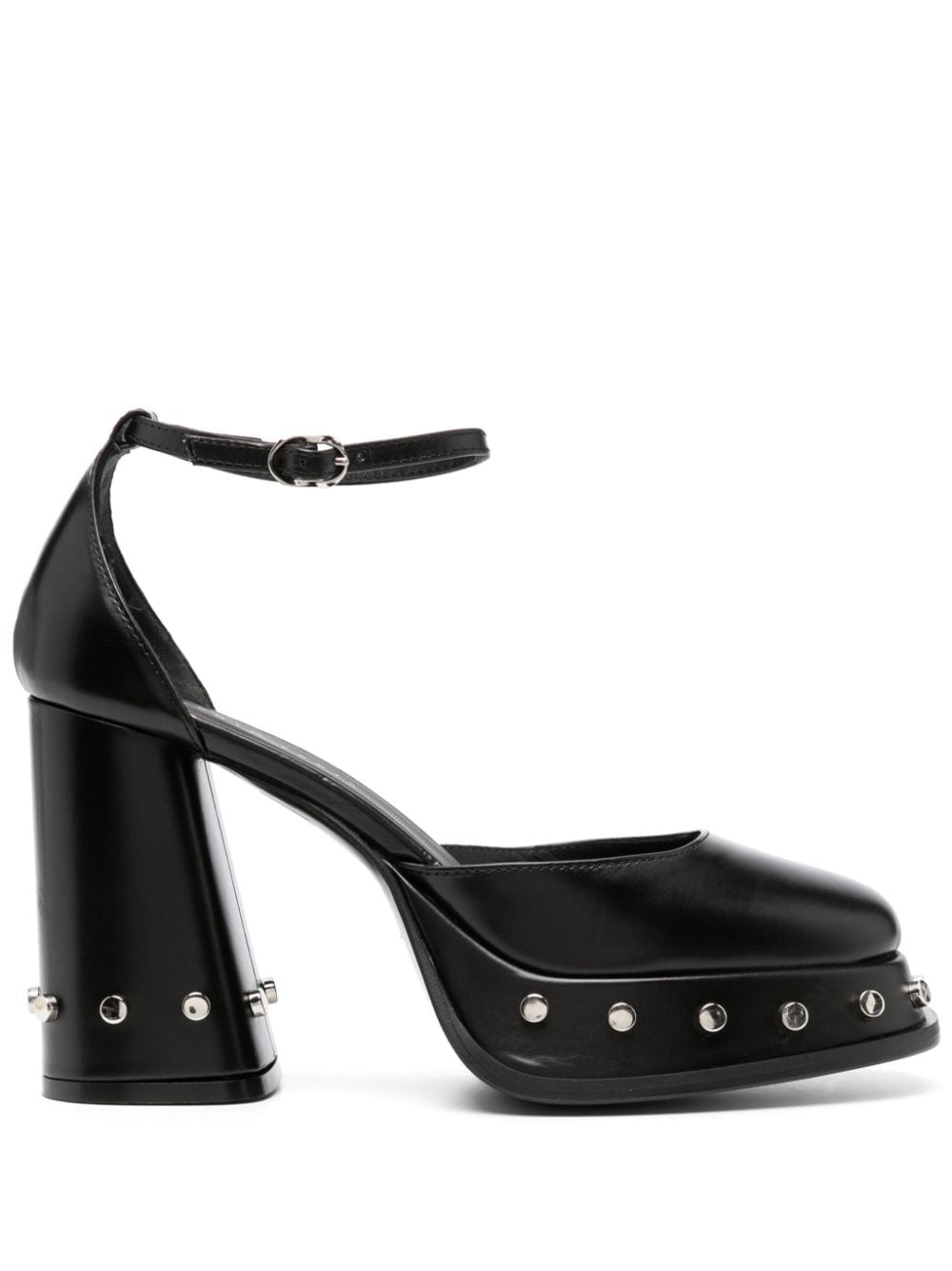 Roberto Festa Nicla 105mm square-toe leather pumps - Black von Roberto Festa