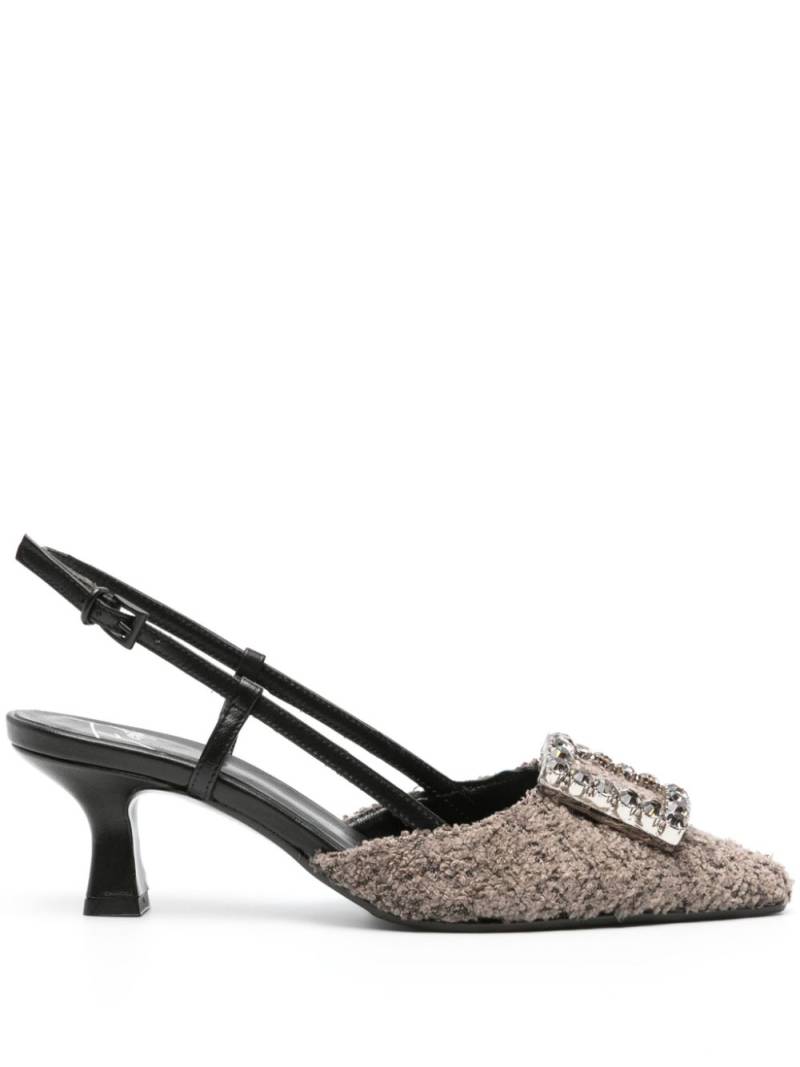 Roberto Festa Stefi 60mm crystal-embellished slingback pumps - Grey von Roberto Festa