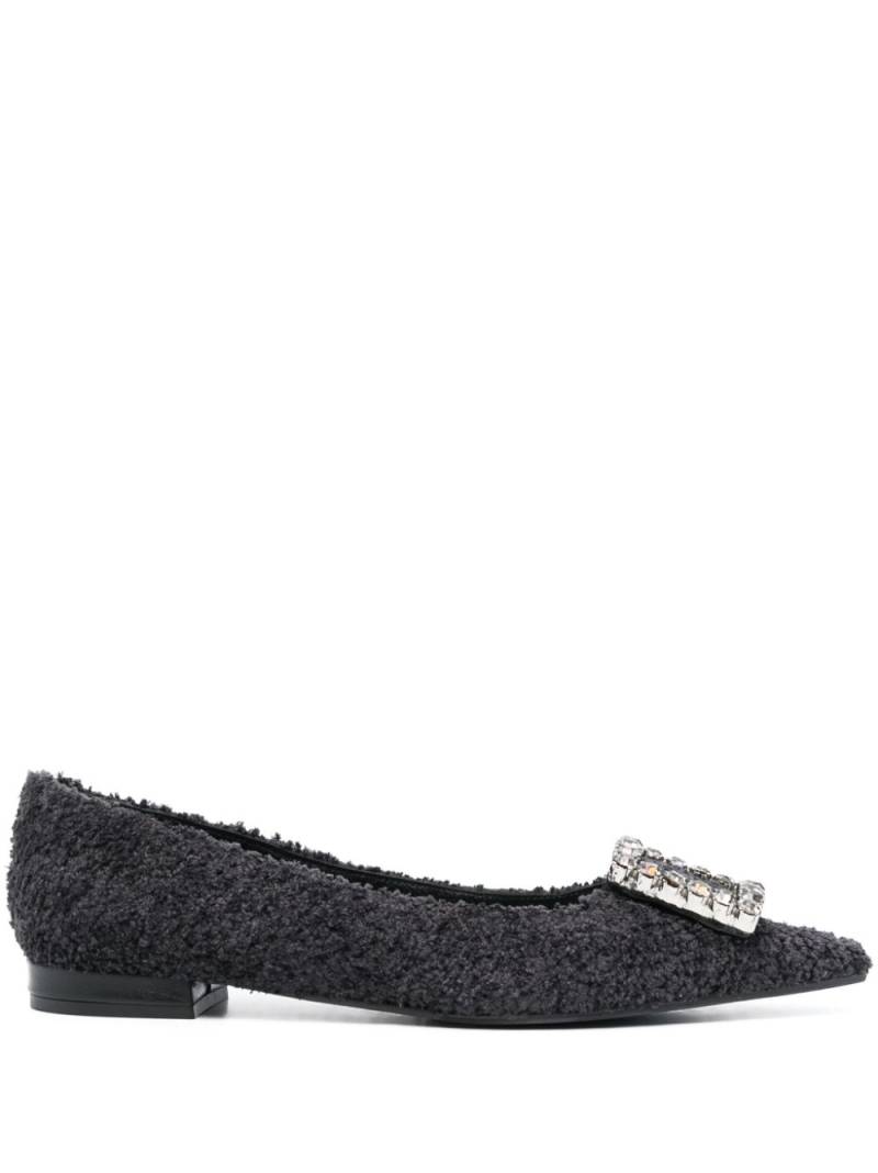 Roberto Festa fleece-texture ballerina shoes - Black von Roberto Festa