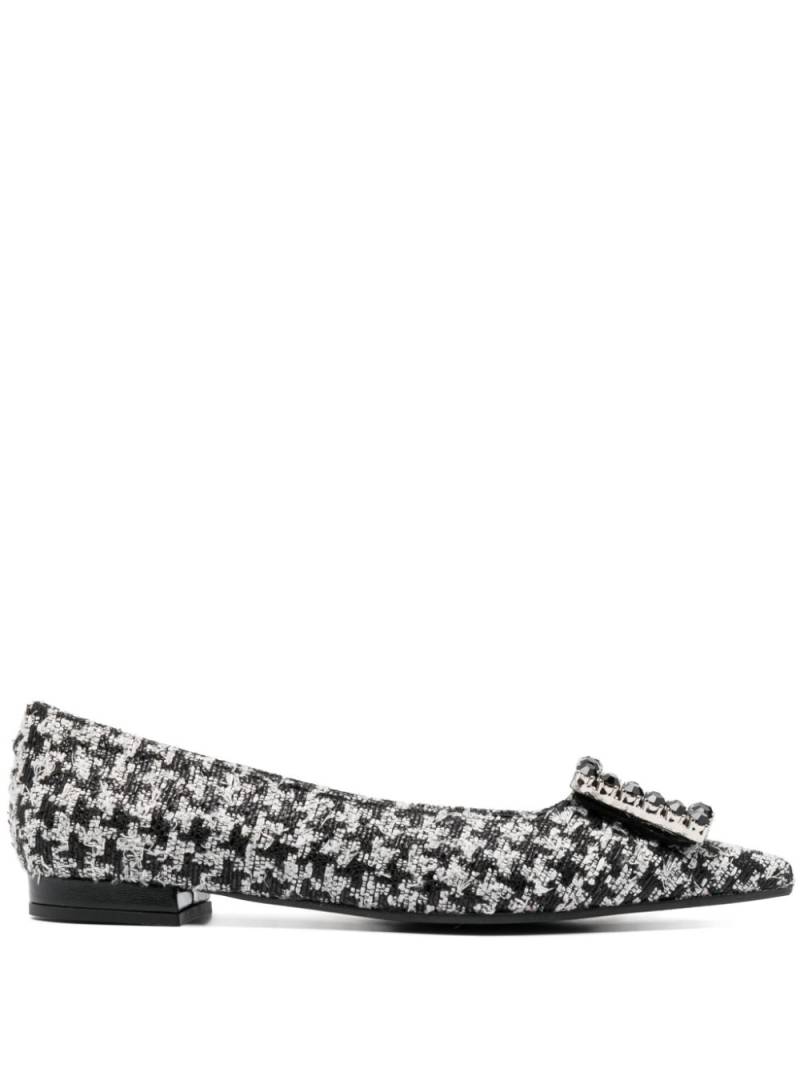 Roberto Festa houndstooth leather ballerina shoes - Black von Roberto Festa