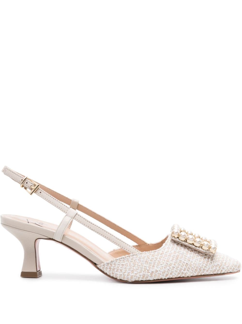 Roberto Festa pearl-embellished slingback pumps - Neutrals von Roberto Festa