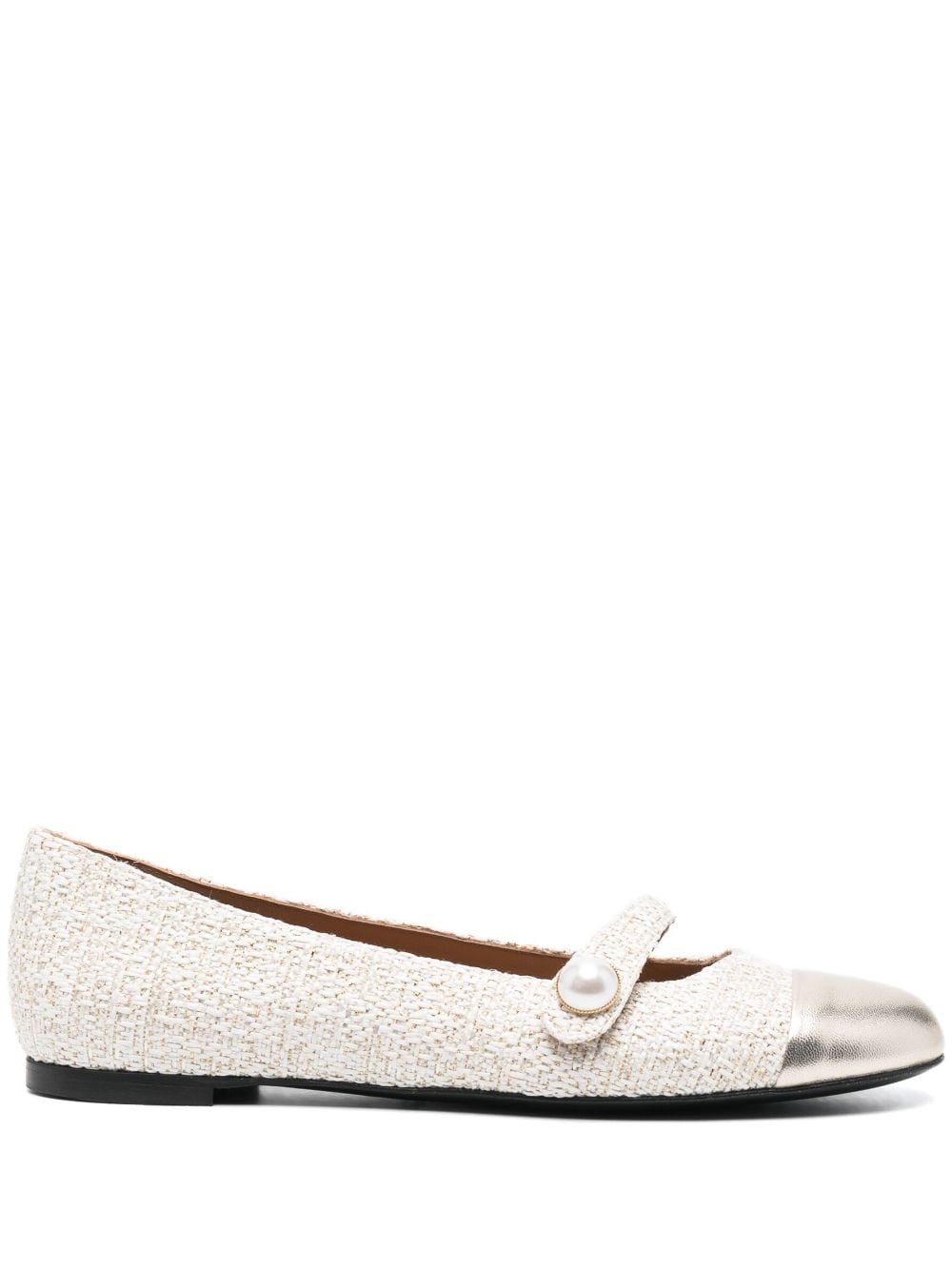 Roberto Festa round-toe leather ballerina shoes - Neutrals von Roberto Festa