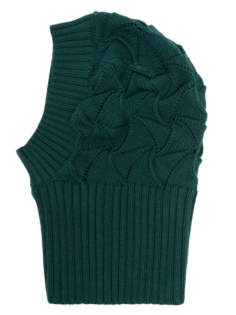 Robyn Lynch Wavy merino balaclava - Green von Robyn Lynch