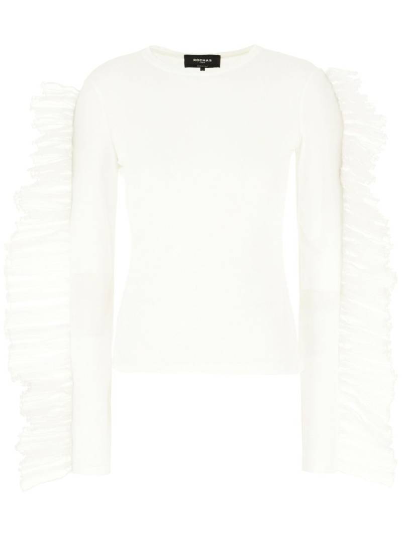 Rochas fringed-sleeve top - White von Rochas