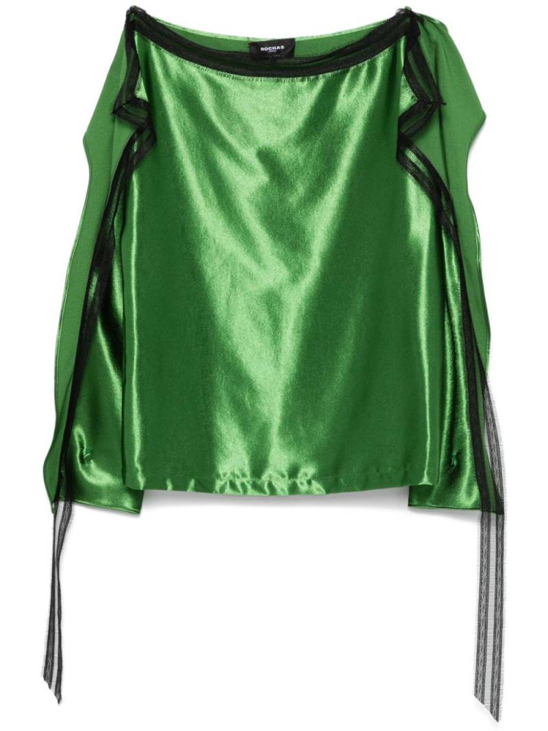 Rochas lace-trim blouse - Green von Rochas