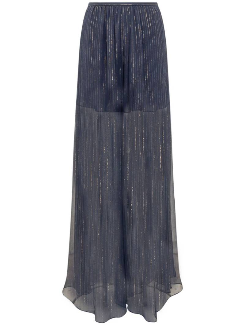 Rochas metallic-threading flared trousers - Blue von Rochas