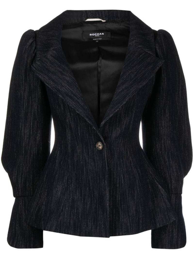 Rochas puff-sleeve cotton blazer - Blue von Rochas