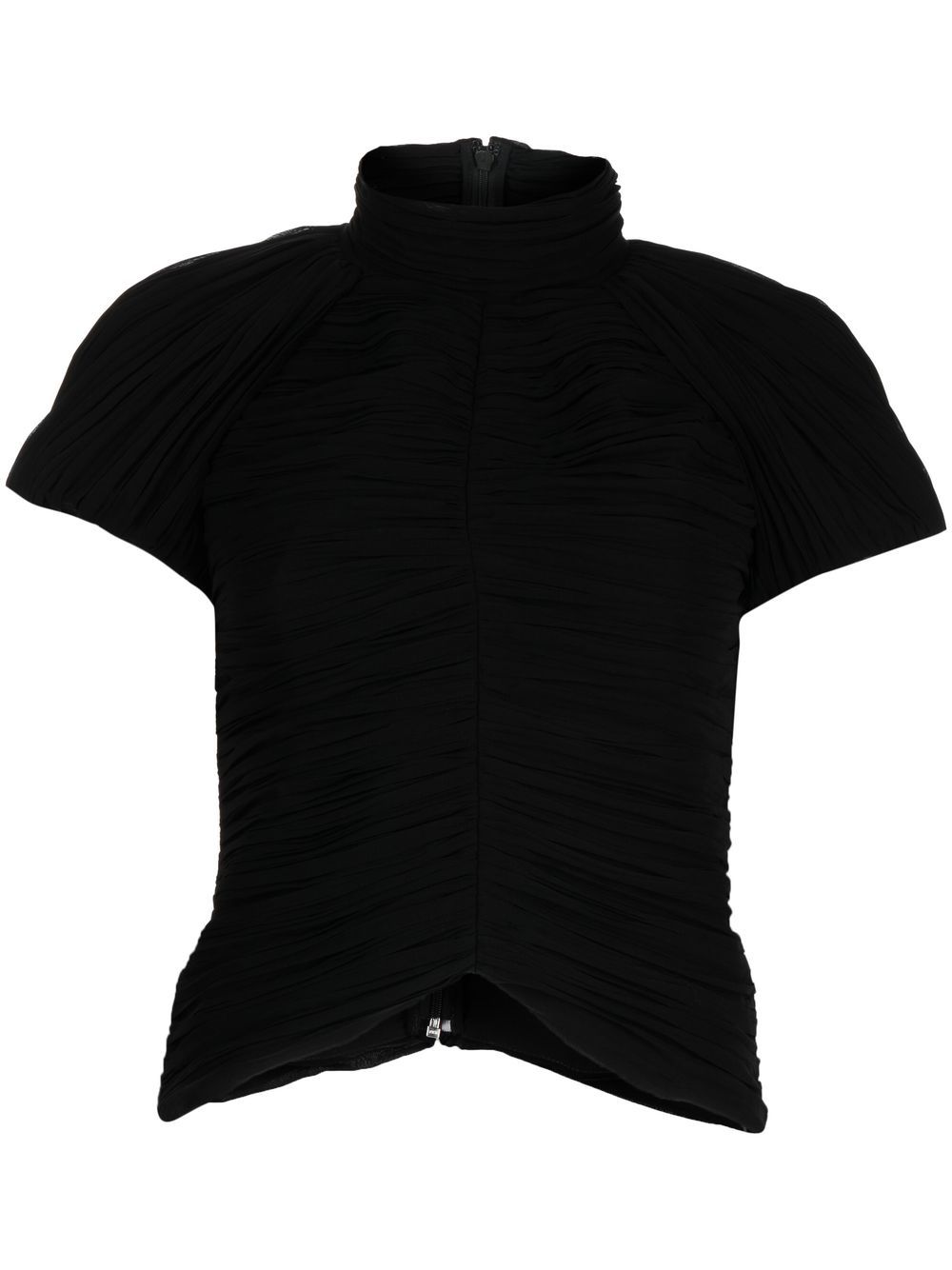 Rochas ruched short-sleeve top - Black von Rochas