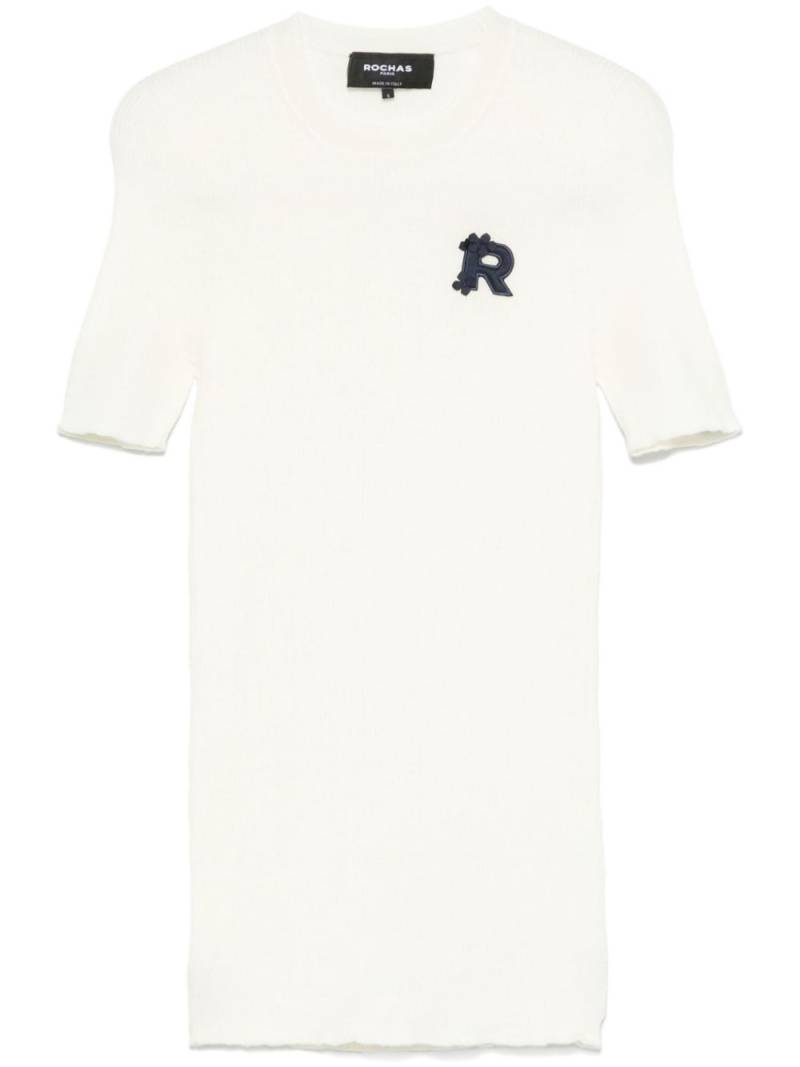 Rochas short-sleeved ribbed-knit T-shirt - White von Rochas