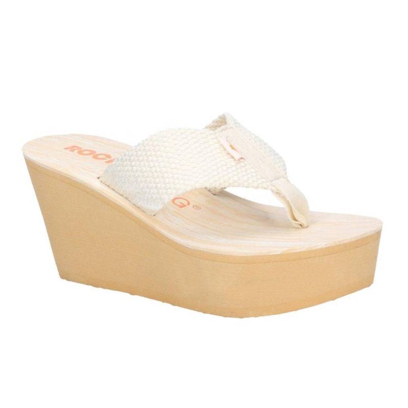 Rocket Dog - Diver Gewebe Slip On Pantoletten mit Keilabsatz, für Damen, Creme, Größe 38 von Rocket Dog