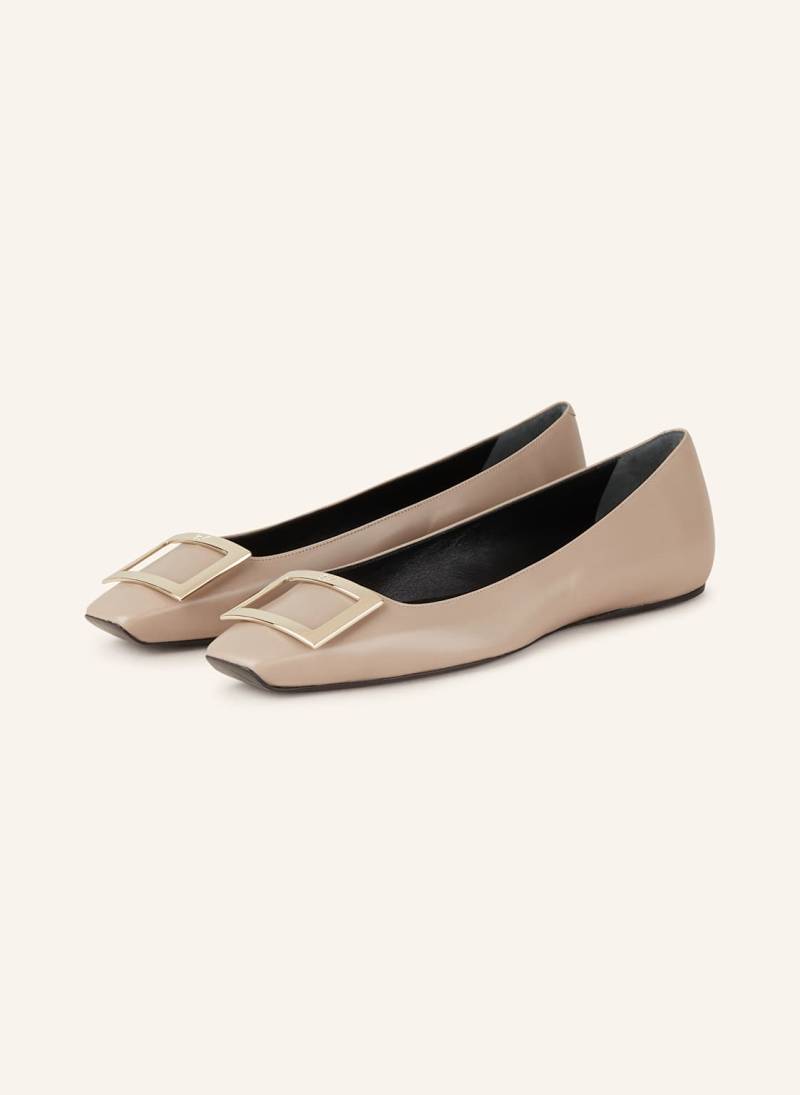 Roger Vivier Ballerina Quadrata Trompette beige von Roger Vivier