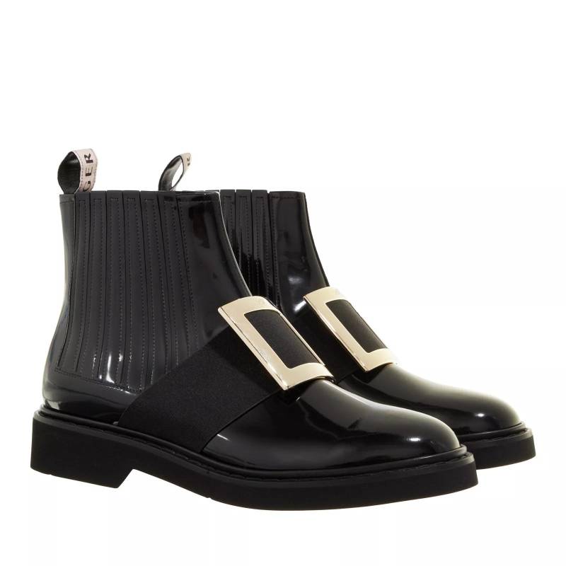 Roger Vivier Boots & Stiefeletten - Viv´ Rangers Metal Buckle Chelsea Boots In Leather - Gr. 40 (EU) - in Schwarz - für Damen von Roger Vivier