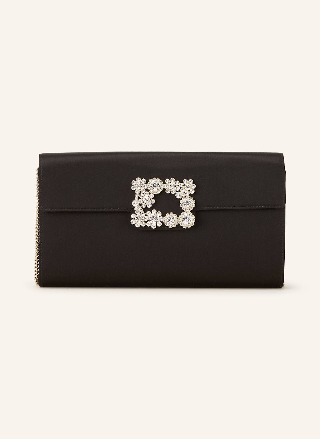 Roger Vivier Clutch Mit Schmucksteinen schwarz von Roger Vivier