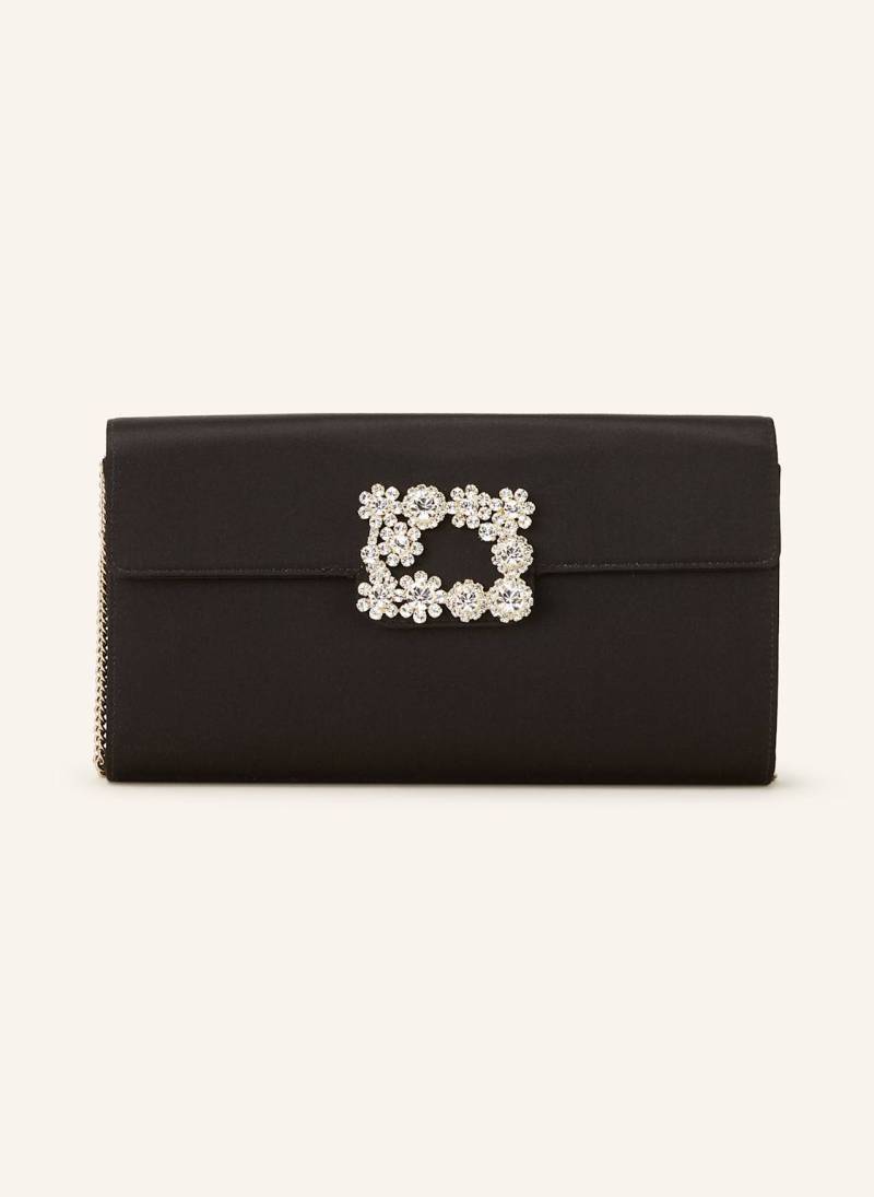 Roger Vivier Clutch Mit Schmucksteinen schwarz von Roger Vivier