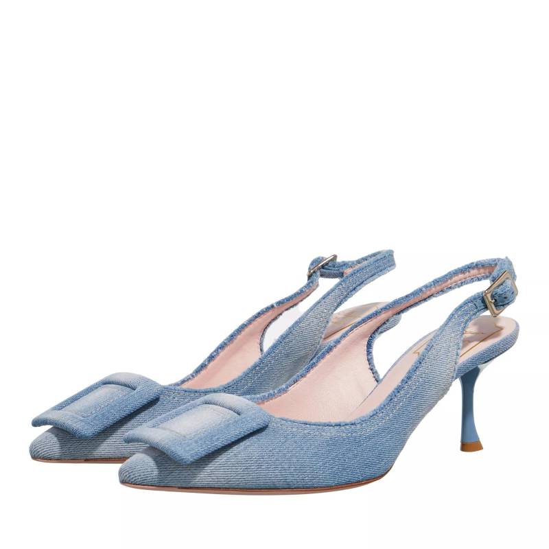 Roger Vivier Pumps & High Heels - Fringed Covered Buckle Slingsback Pumps - Gr. 37 (EU) - in Blau - für Damen von Roger Vivier