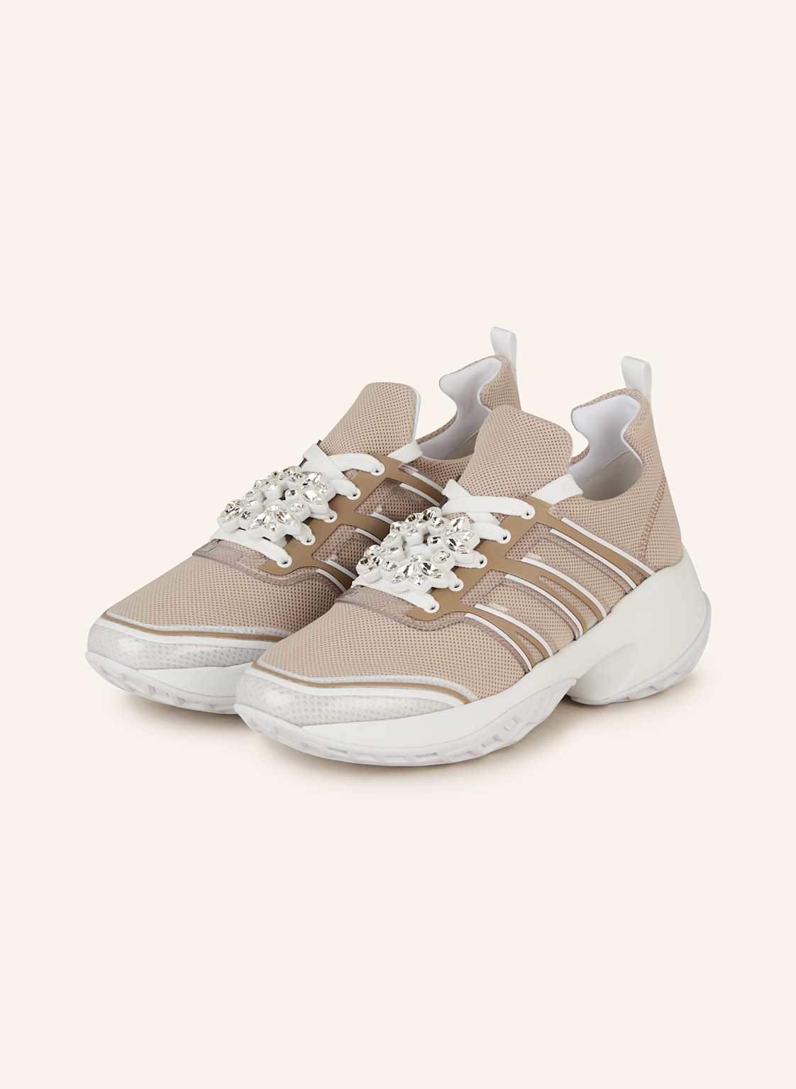 Roger Vivier Sneaker Viv' Run Mit Schmucksteinen beige von Roger Vivier