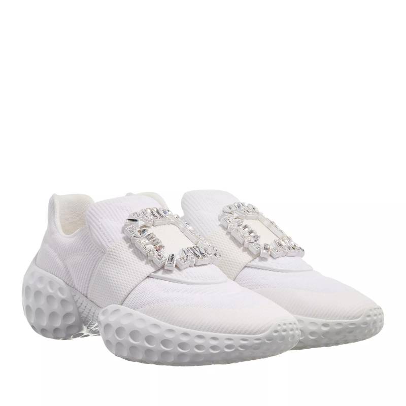 Roger Vivier Sneakers - Viv´ Run Moonlight Fabric With Rhinestone Buckle - Gr. 39 (EU) - in Weiß - für Damen von Roger Vivier