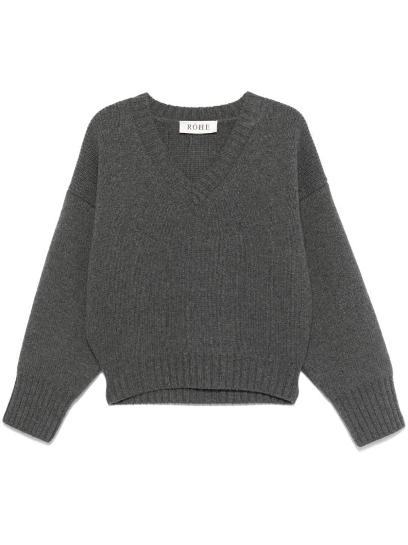 Róhe V-neck sweater - Grey von Róhe