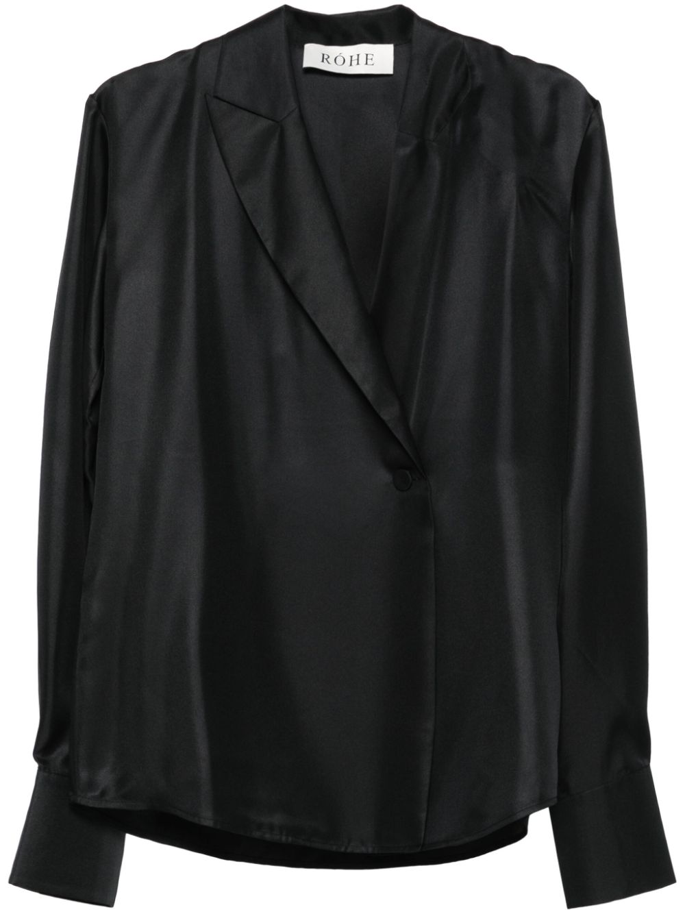 Róhe asymmetric-lapels blouse - Black von Róhe