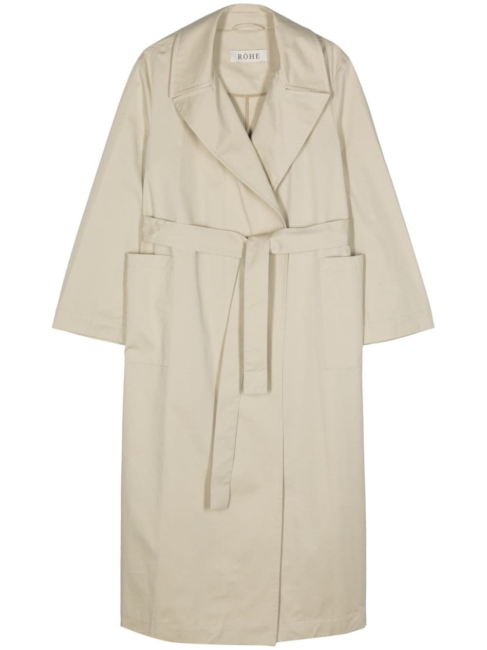 Róhe belted cotton trench coat - Neutrals von Róhe