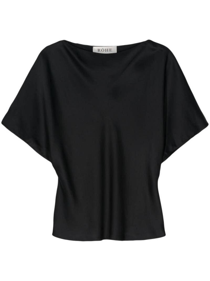 Róhe boat-neck satin blouse - Black von Róhe