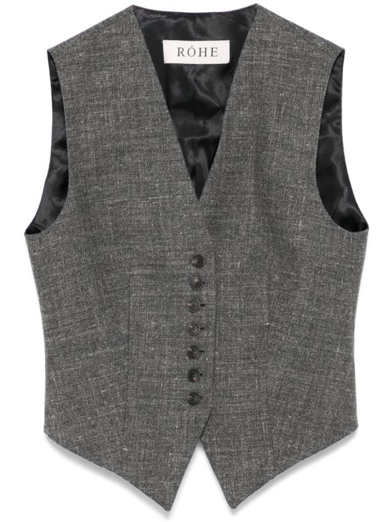 Róhe button-up waistcoat - Grey von Róhe