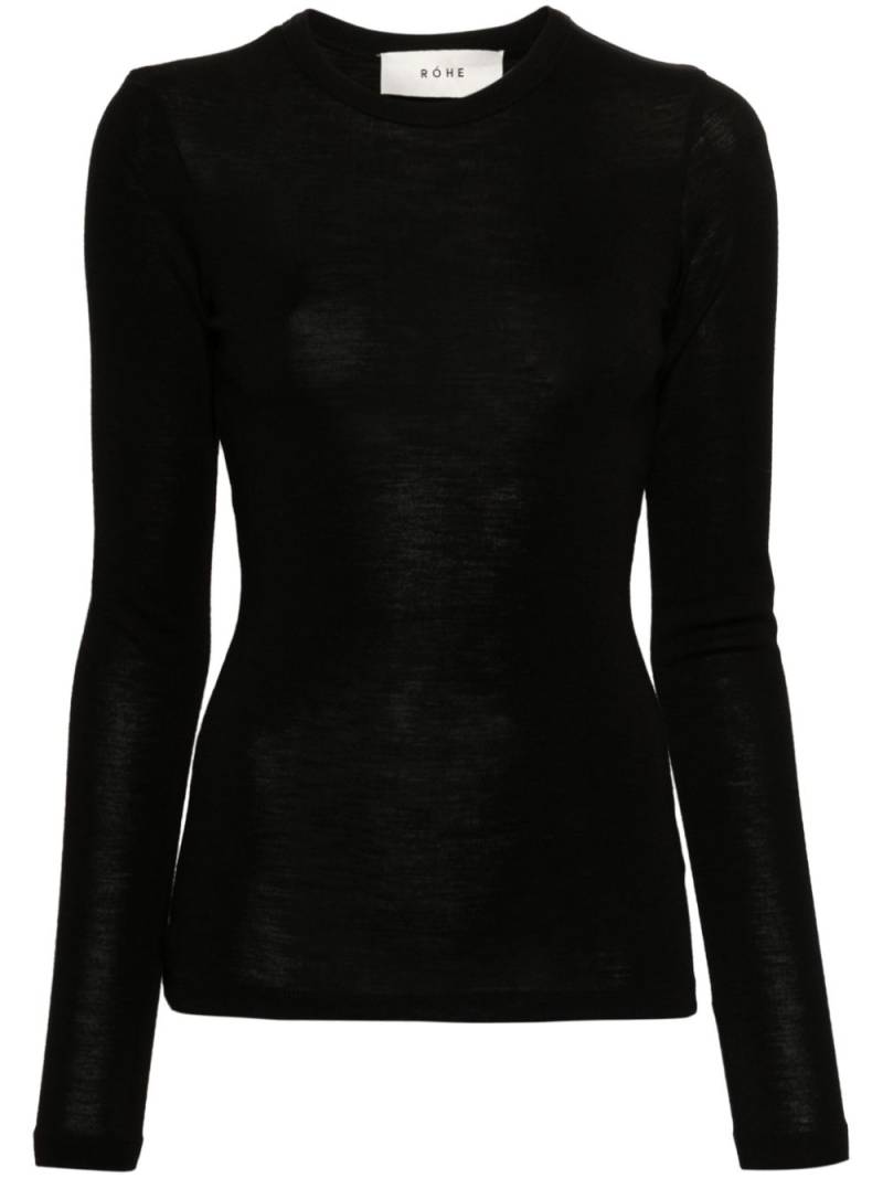 Róhe crew-neck merino wool jumper - Black von Róhe