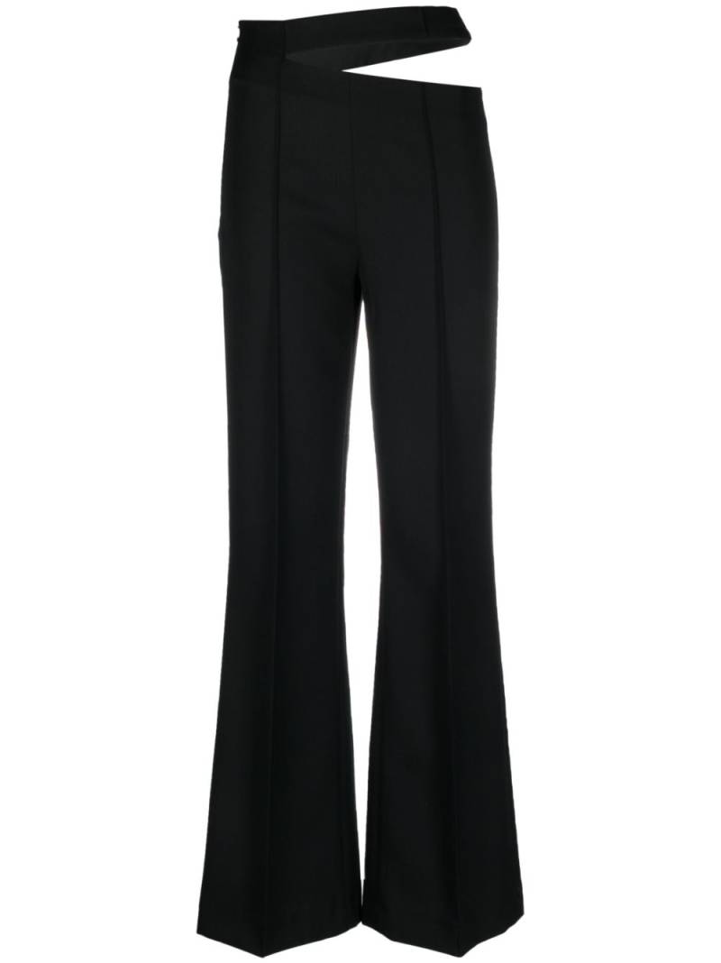 Róhe cut-out flared wool trousers - Black von Róhe