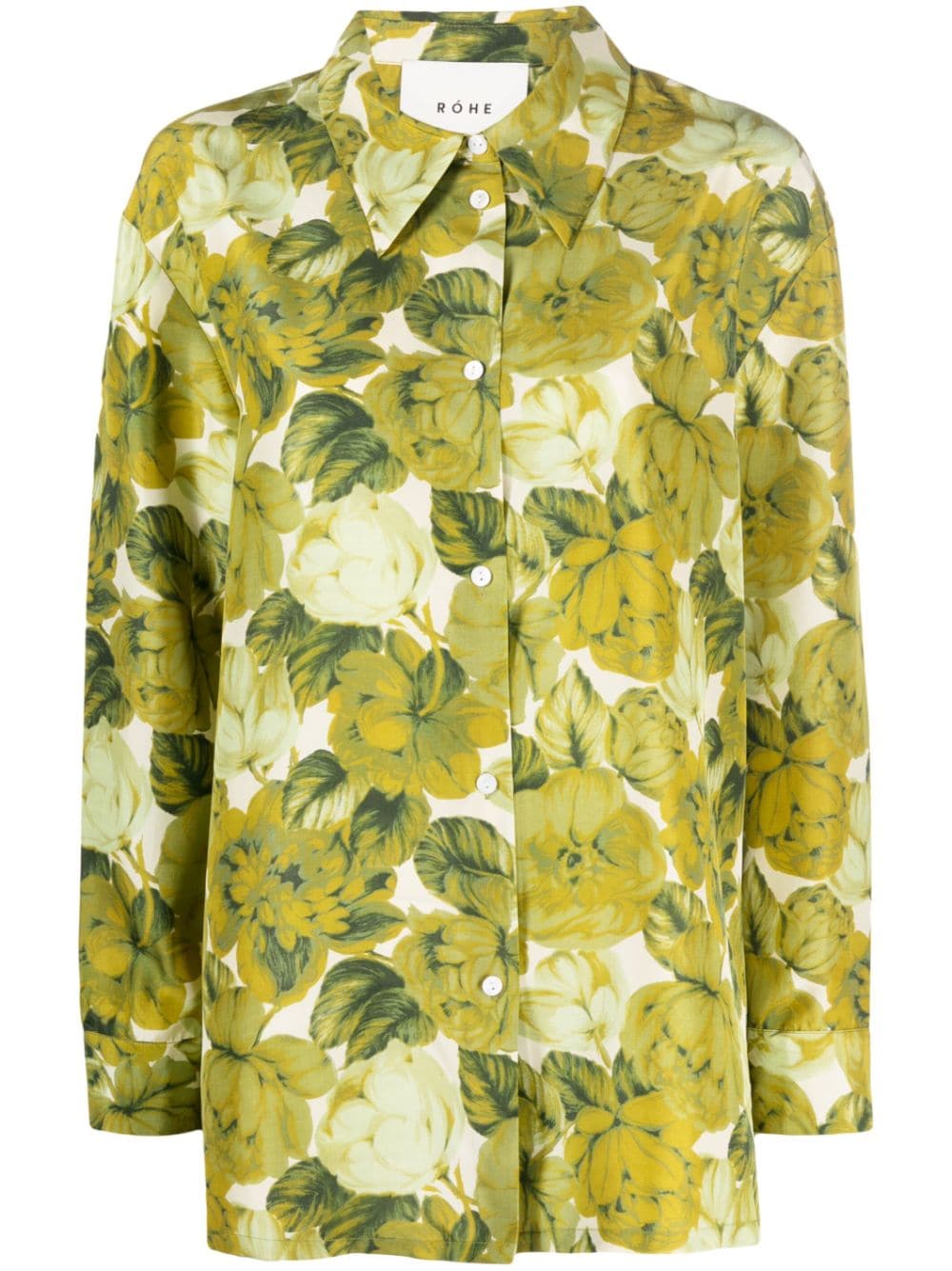 Róhe floral-print silk shirt - Green von Róhe