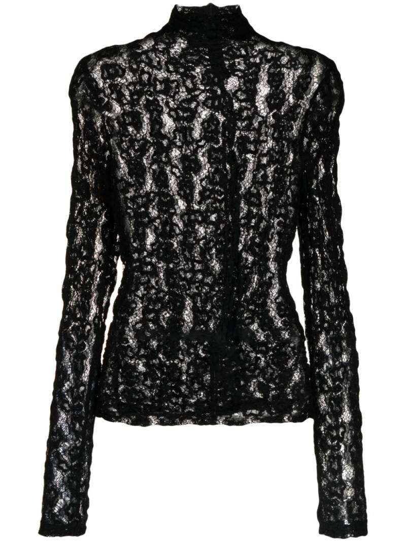 Róhe high-neck lace top - Black von Róhe