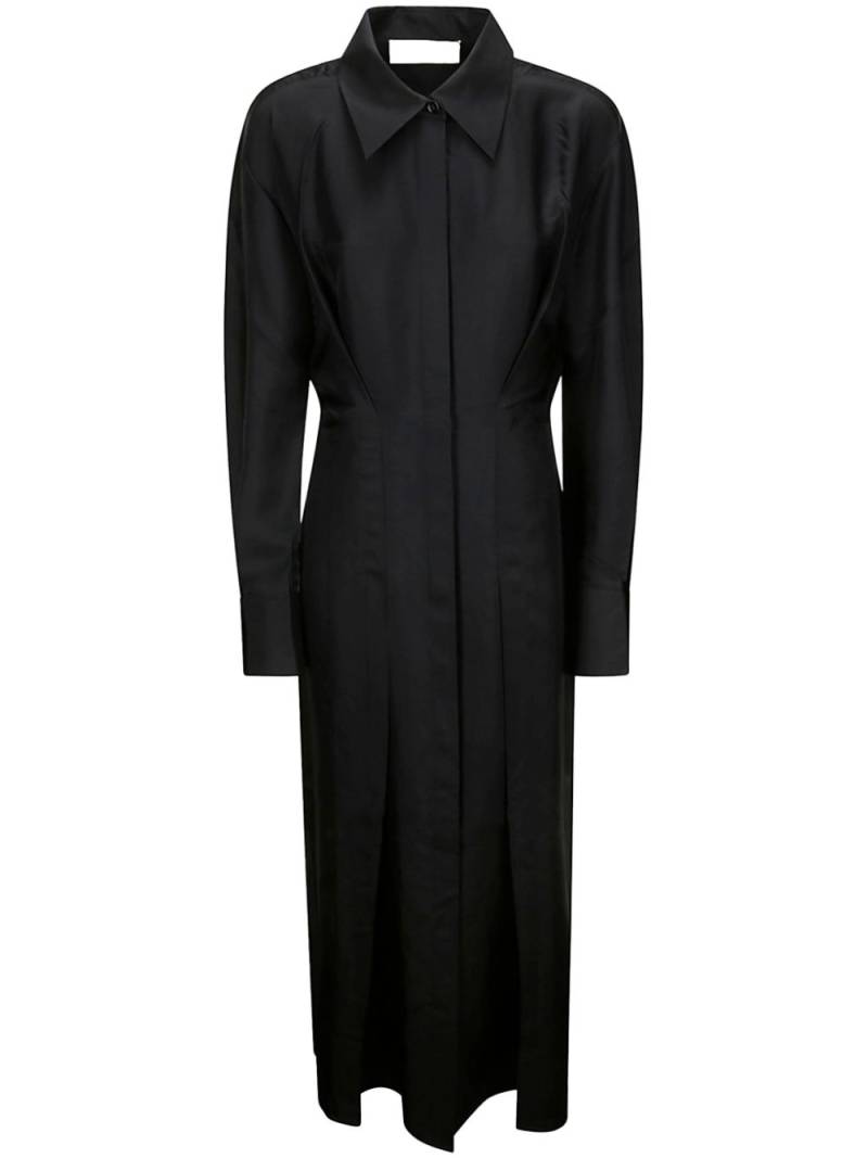 Róhe long-sleeve silk shirt dress - Black von Róhe