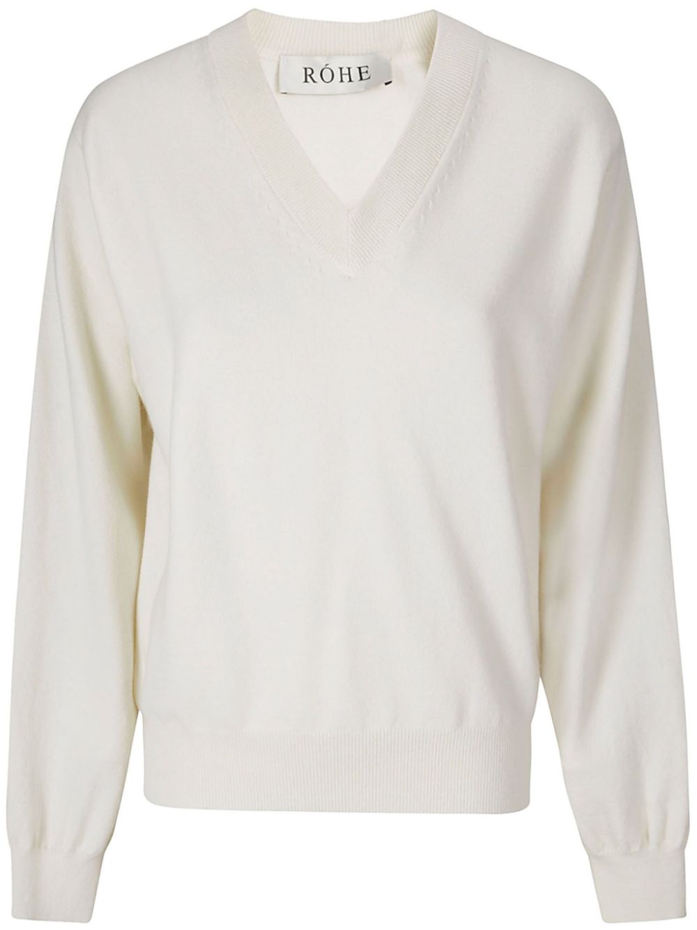 Róhe ribbed V-neck jumper - White von Róhe