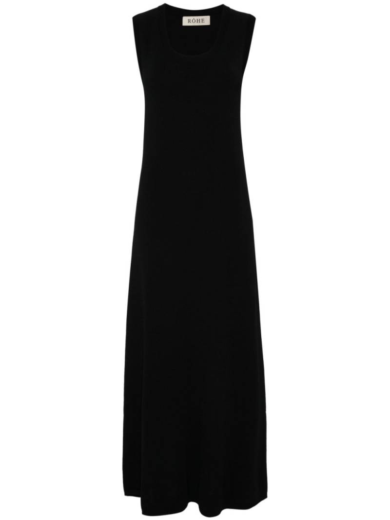 Róhe scoop-neck knitted midi dress - Black von Róhe