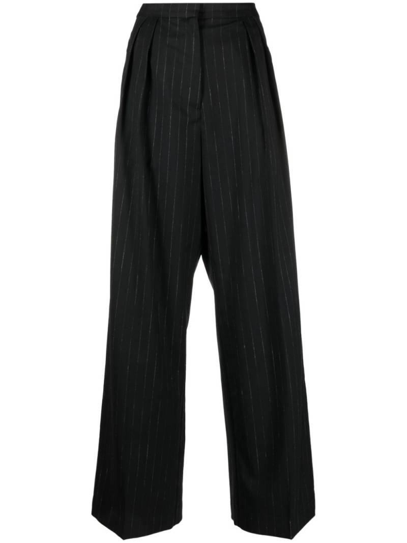 Róhe striped wide-leg trousers - Black von Róhe