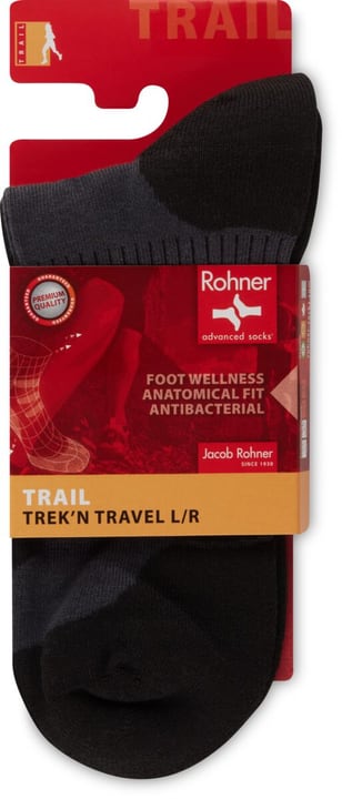 Rohner Trek'n Travel l/r Socken anthrazit Rohner Trek'n Travel l/r Socken anthrazit von Rohner