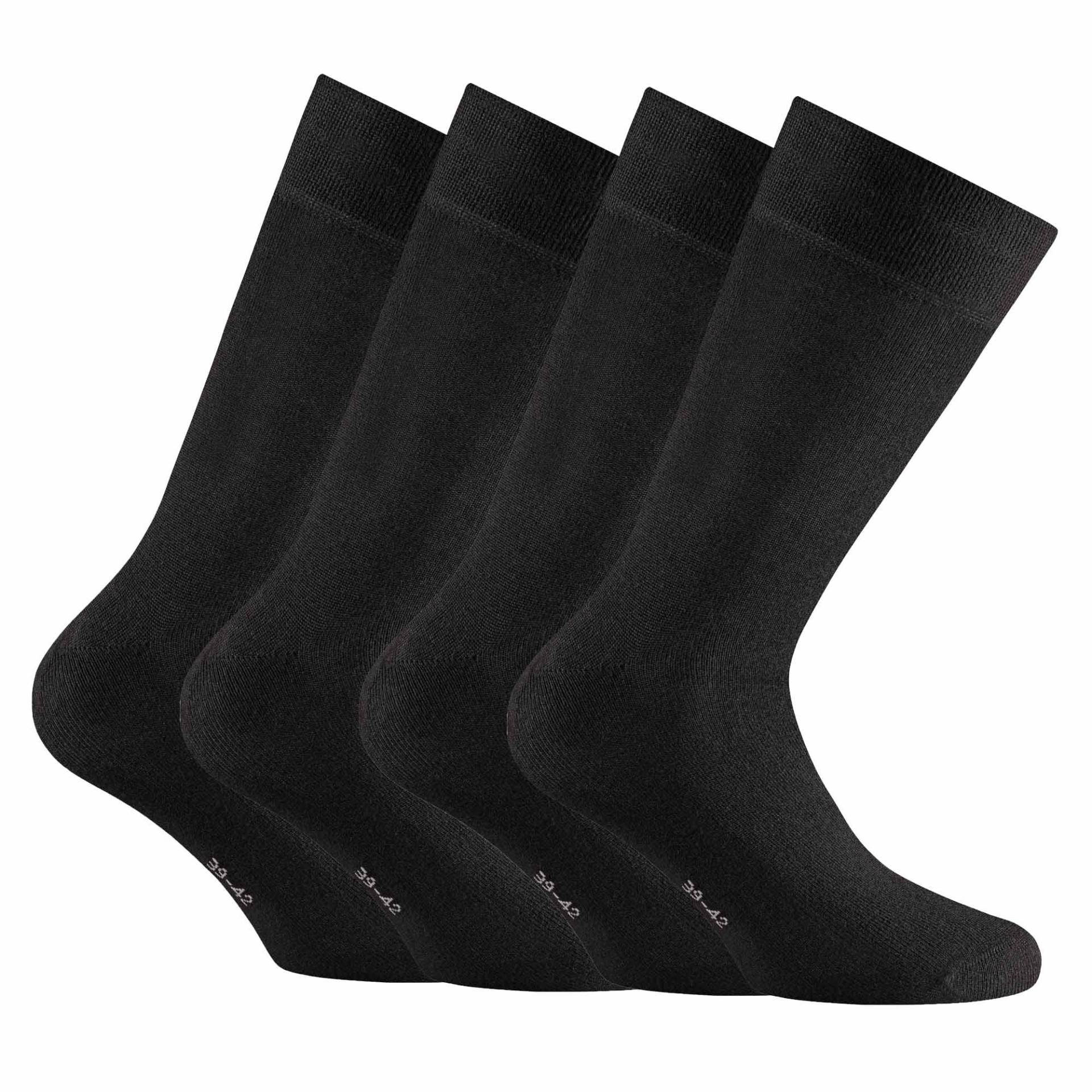 Socken, 4er Pack Damen Schwarz 35-38 von Rohner