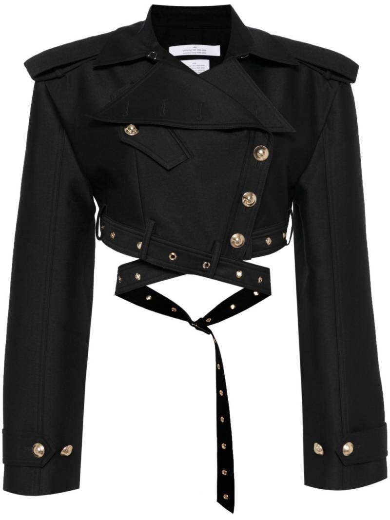 Rokh belted cropped jacket - Black von Rokh