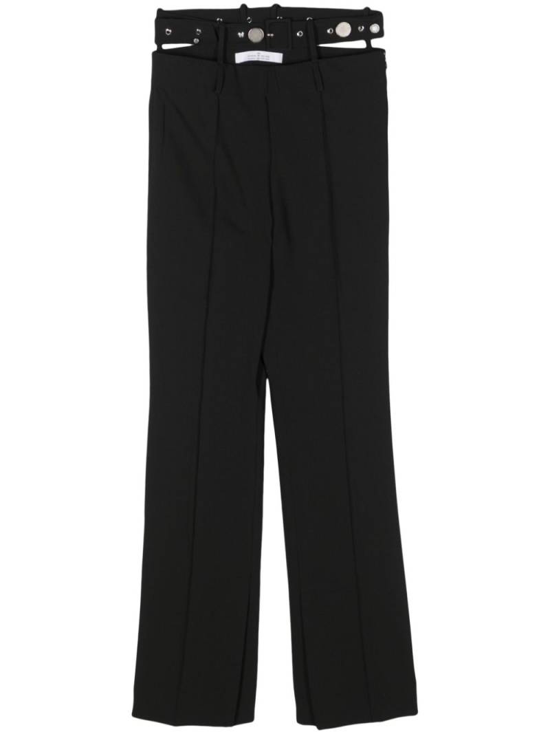 Rokh belted flared trousers - Black von Rokh