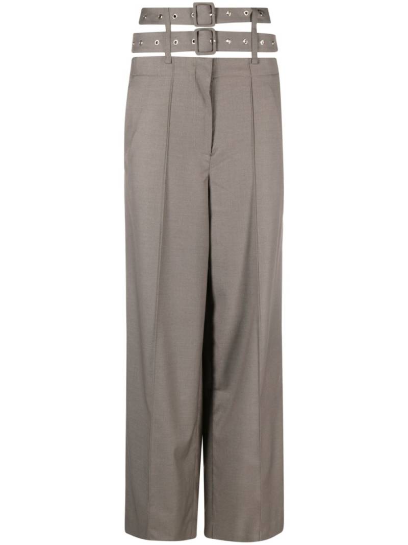 Rokh belted wide-leg trousers - Grey von Rokh