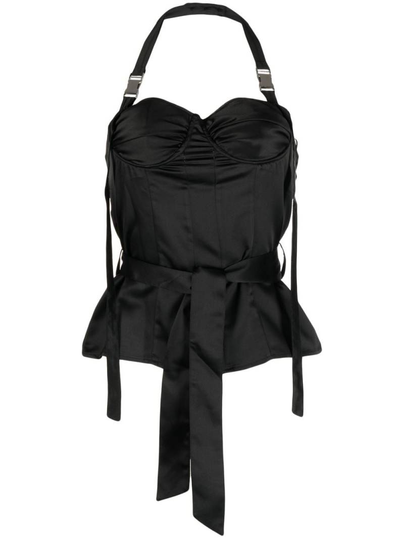 Rokh bustier-detail halterneck top - Black von Rokh