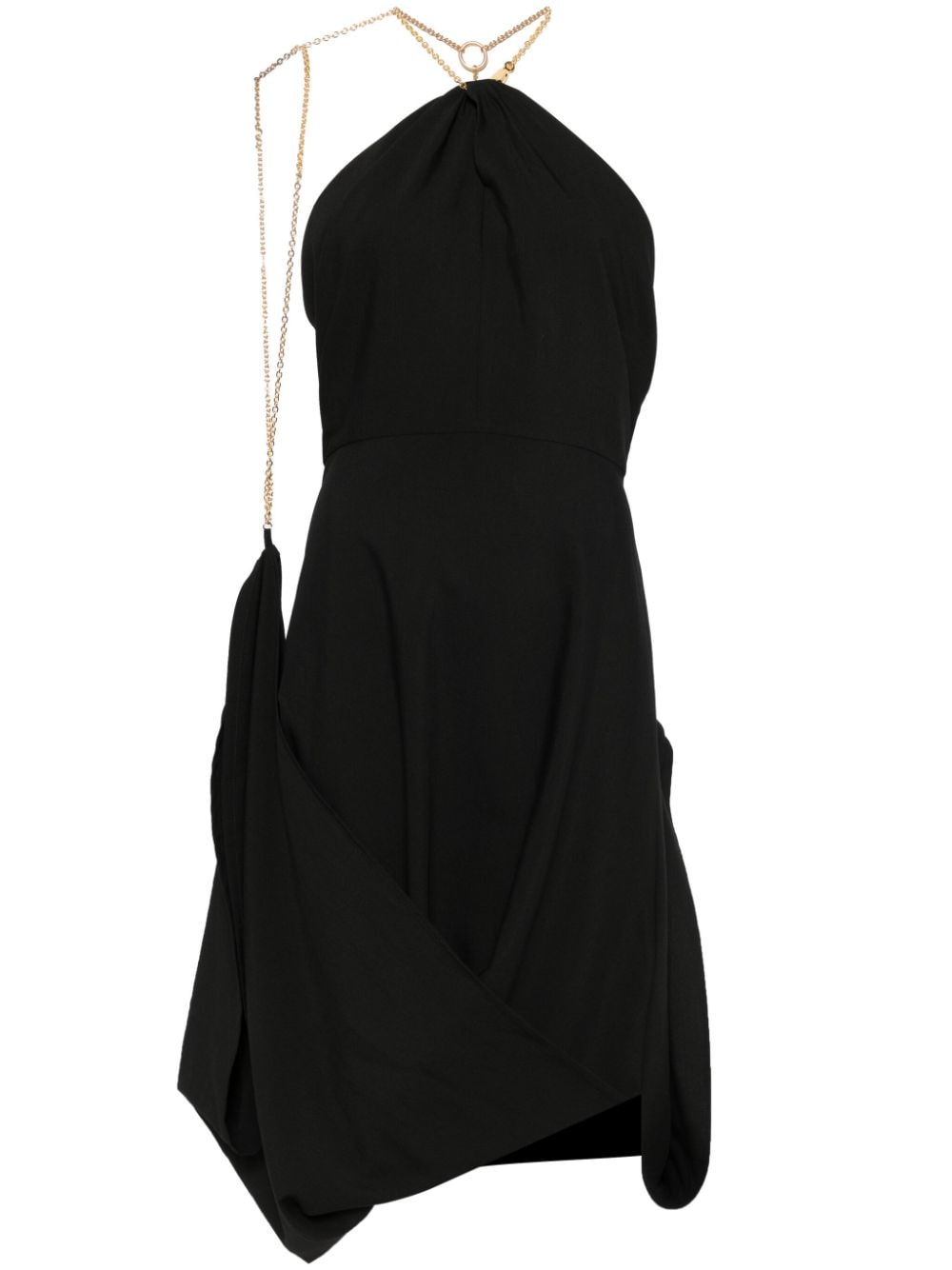 Rokh chain-strap draped dress - Black von Rokh