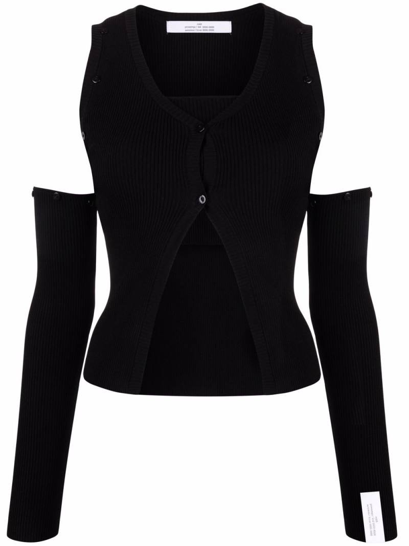 Rokh cut-out knitted cardigan - Black von Rokh