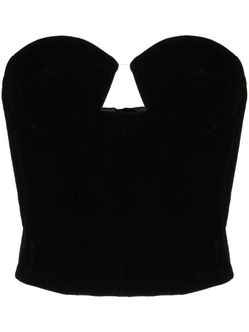 Rokh cut-out velvet-effect bustier - Black von Rokh