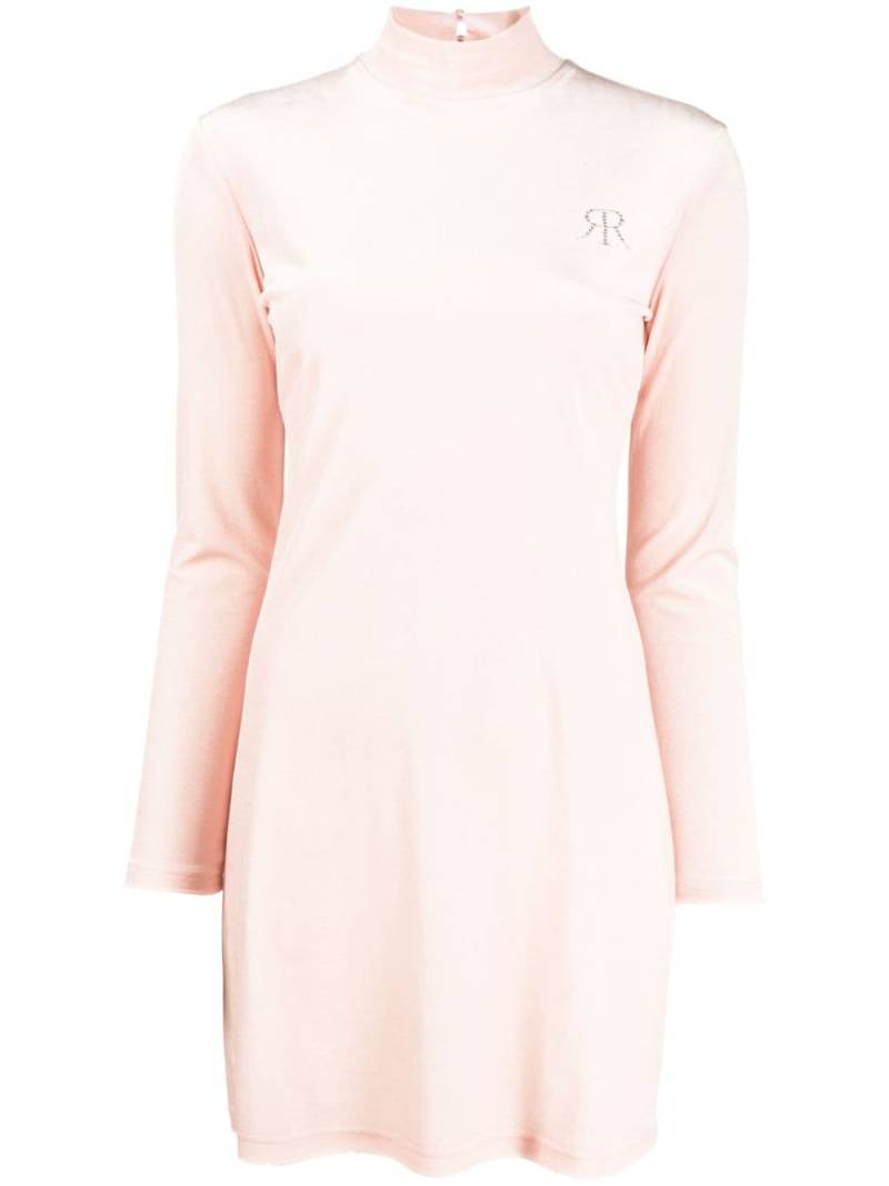 Rokh logo-print dress - Pink von Rokh