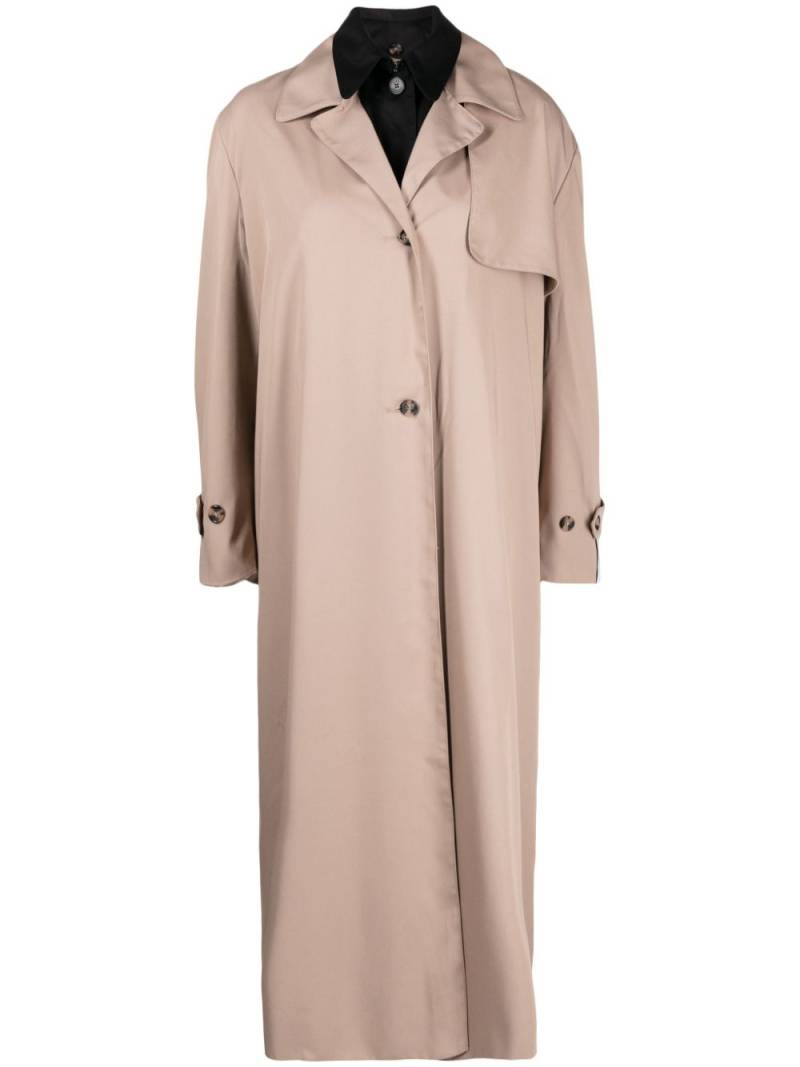 Rokh long-sleeve trench coat - Brown von Rokh