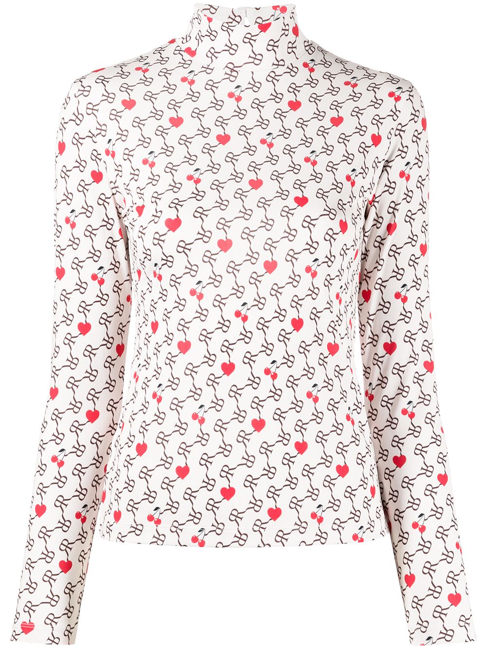 Rokh monogram heart print top - White von Rokh