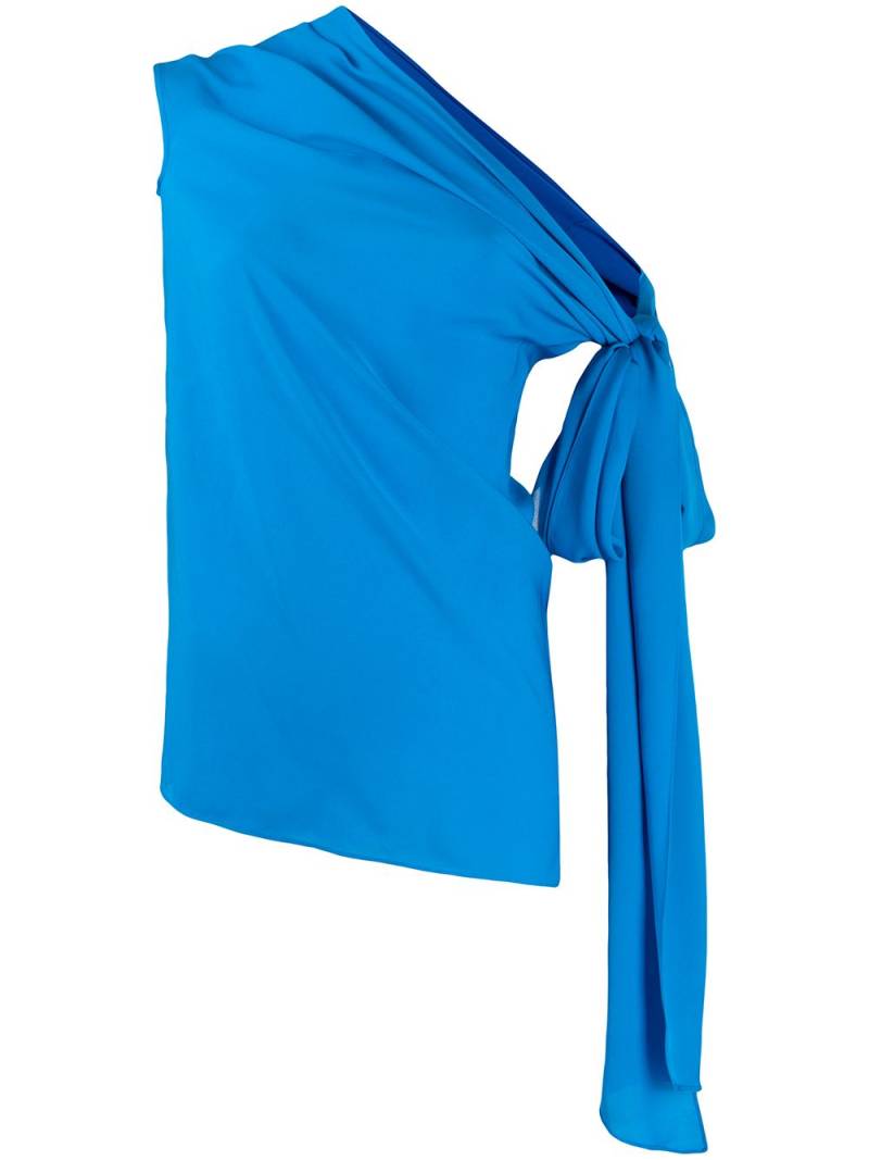 Roland Mouret Ozora asymmetric tie fastening blouse - Blue von Roland Mouret