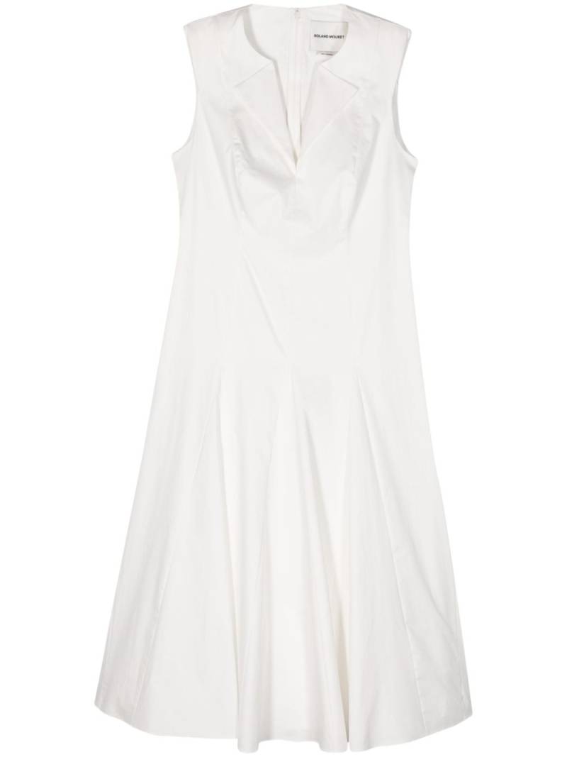 Roland Mouret V-neck cotton midi dress - White von Roland Mouret